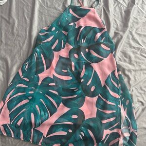 Show Me Your MuMu Pink and Green Leaf Kids One Piece